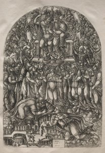 De Apocalyps: Een ontelbare menigte die voor de troon staat, 1546-1556 door Jean Duvet