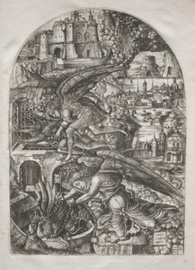 De Apocalyps: Satan Gebonden voor Duizend Jaar, 1546-1555 door Jean Duvet