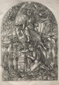 De Apocalyps: St. Jan ziet zeven gouden kandelaars, 1546-1556 door Jean Duvet