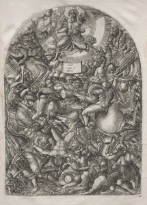 De Apocalyps: De Engel in de Zon Roept de Roofvogels, 1546-1556 door Jean Duvet