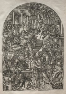 De Apocalyps: Het martelaarschap van St. Johannes de Evangelist, 1546-1556 door Jean Duvet