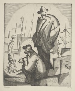Zwarte Havenarbeiders door Jean Emile Laboureur