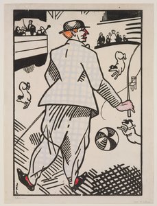 Clown met honden (Le Clown aux Chiens) door Jean Emile Laboureur