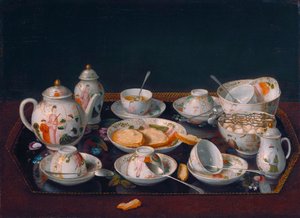 Duits: Stilleven met koffiekopjes (Japans theeservies) Stilleven: theeservies door Jean Étienne Liotard
