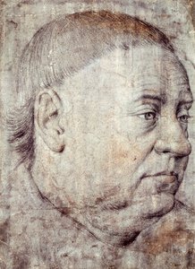 Tekening voor portret van Guillaume Jouvenel des Ursins, kanselier van Karel VII door Jean Fouquet door Jean Fouquet