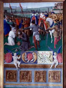 Het martelaarschap van Sint-Jakobus de Meerdere Miniatuur uit “Het Getijdenboek van Etienne Chevalier” door Jean Fouquet (1420-1477/1481) door Jean Fouquet