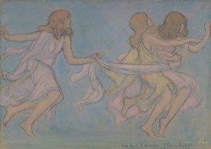 Kinderen aan het Spelen, 1915 door Jean Francis Auburtin
