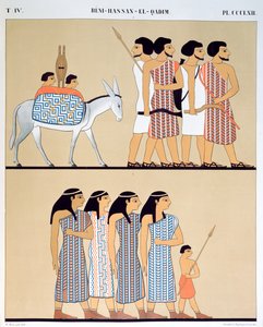 Fresco van het Graf van Nevothph in Beni-Hassan-El-Qadim (Beni Hasan), 1835-45 door Jean Francois Champollion