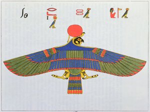 De god Horus voorgesteld in de vorm van een sperwer, 1823