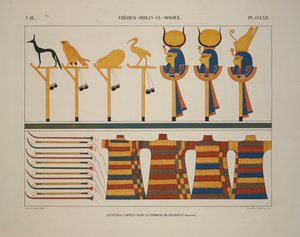 Wapens en Tekens, Thebe, Biban-el-Molouk, illustratie uit "Monumenten van Egypte en Nubië, 1845"