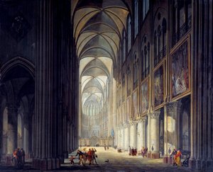 Interieur van de kathedraal Notre Dame de Paris door Jean Francois Depelchin