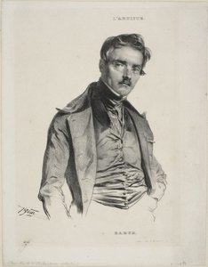 Portret van de Beeldhouwer Antoine-Louis Barye door Jean Francois Gigoux