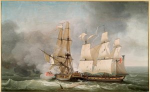 Gevecht tussen het Franse korvet La Bayonnaise