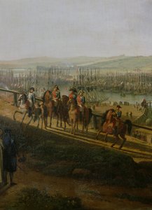 Napoleon Bonaparte (1769-1821) Bezoekt het Kamp bij Boulogne in juli 1804, detail van Napoleon en de Vloot, 1806