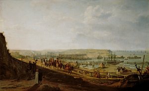 Napoleon I (1769-1821) bezoekt het kamp in Boulogne in juli 1804, 1806