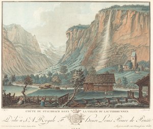 Chute de Staubbach, in de Lauterbrunnen vallei, waarschijnlijk 1776