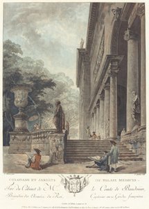 Colonade en tuinen van het Medici-paleis, ca. 1776