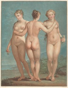 De drie gratiën door Jean Francois Janinet