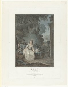 Portret van Madame Dugazon door Jean Francois Janinet