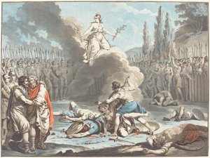 Het gevecht van de Horatii en de Curatii door Jean Francois Janinet