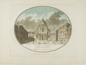 Uitzicht op de Sorbonne door Jean Francois Janinet