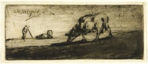 Een grazend schaap door Jean Francois Millet