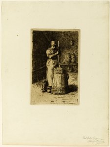 Een Vrouw die Boter Karrt door Jean Francois Millet