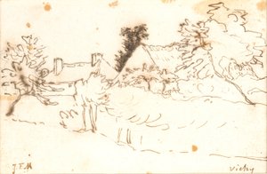 Een boerderij tussen bomen, Vichy (Allier) door Jean Francois Millet