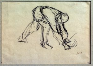 Le repas préparatoire door Jean Francois Millet