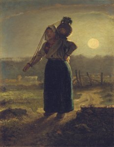 Normandische melkmeid, 1853-54 door Jean Francois Millet