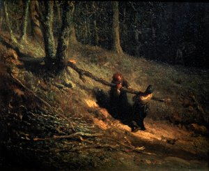 Boerinnen met brandhout Les Charbonnieres, ca. 1852 door Jean Francois Millet
