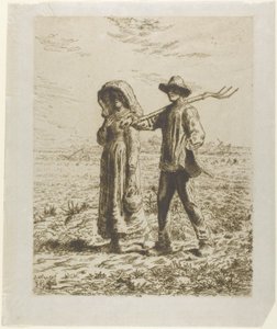 Boeren op Weg naar Werk door Jean Francois Millet