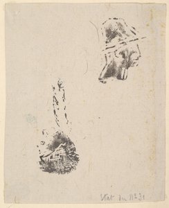 Proef van een blok met schetsen, 1834-75 door Jean Francois Millet