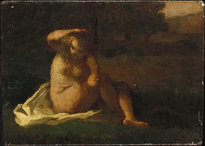 De Badende door Jean Francois Millet