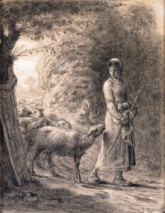 Het pasgeboren lam, c.1860 door Jean Francois Millet