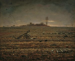 De Vlakte van Chailly met Eg en Ploeg door Jean Francois Millet
