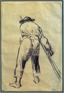 De maaier Voorbereidende tekening door Jean François Millet (1814-1875) 19e eeuw Parijs, Louvre Museum