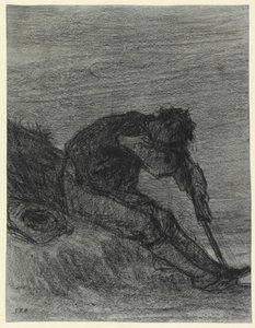 De Vermoeide Hooimaker door Jean Francois Millet