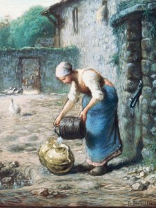 De vrouw bij de bron, ca. 1866 door Jean Francois Millet
