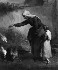 Vrouw die Kippen Voert
