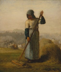 Vrouw met een hark door Jean Francois Millet