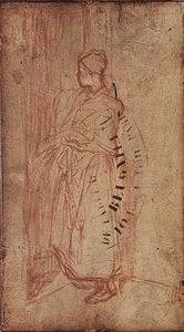Jonge vrouw die linnengoed uit een plank haalt, c.1850-52