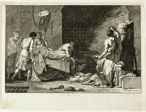 Devotie van Cimon of Begrafenis van Miltiade door Jean François Pierre Peyron