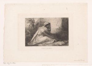 Zittende Arabische vrouw