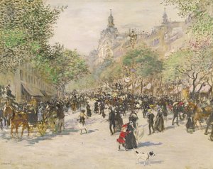 Boulevard Haussmann door Jean Francois Raffaelli