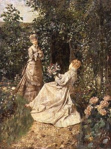 In de tuin door Jean Francois Raffaelli