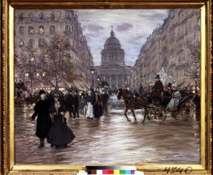 De boulevard Saint-Michel door Jean Francois Raffaelli