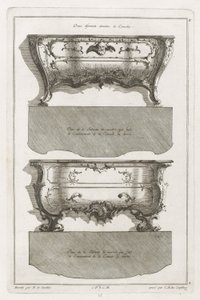 Boek van Verschillende Ontwerpen van Comodes door Jean François Cuvilliés