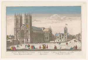 Gezicht op de Westminster Abbey en de kerk St Margaret