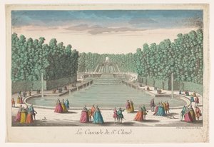 Gezicht op de Cascades van de Tuin van het Château de Saint-Cloud